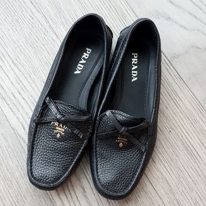 Prada loafers black leather like new size 36 1/2